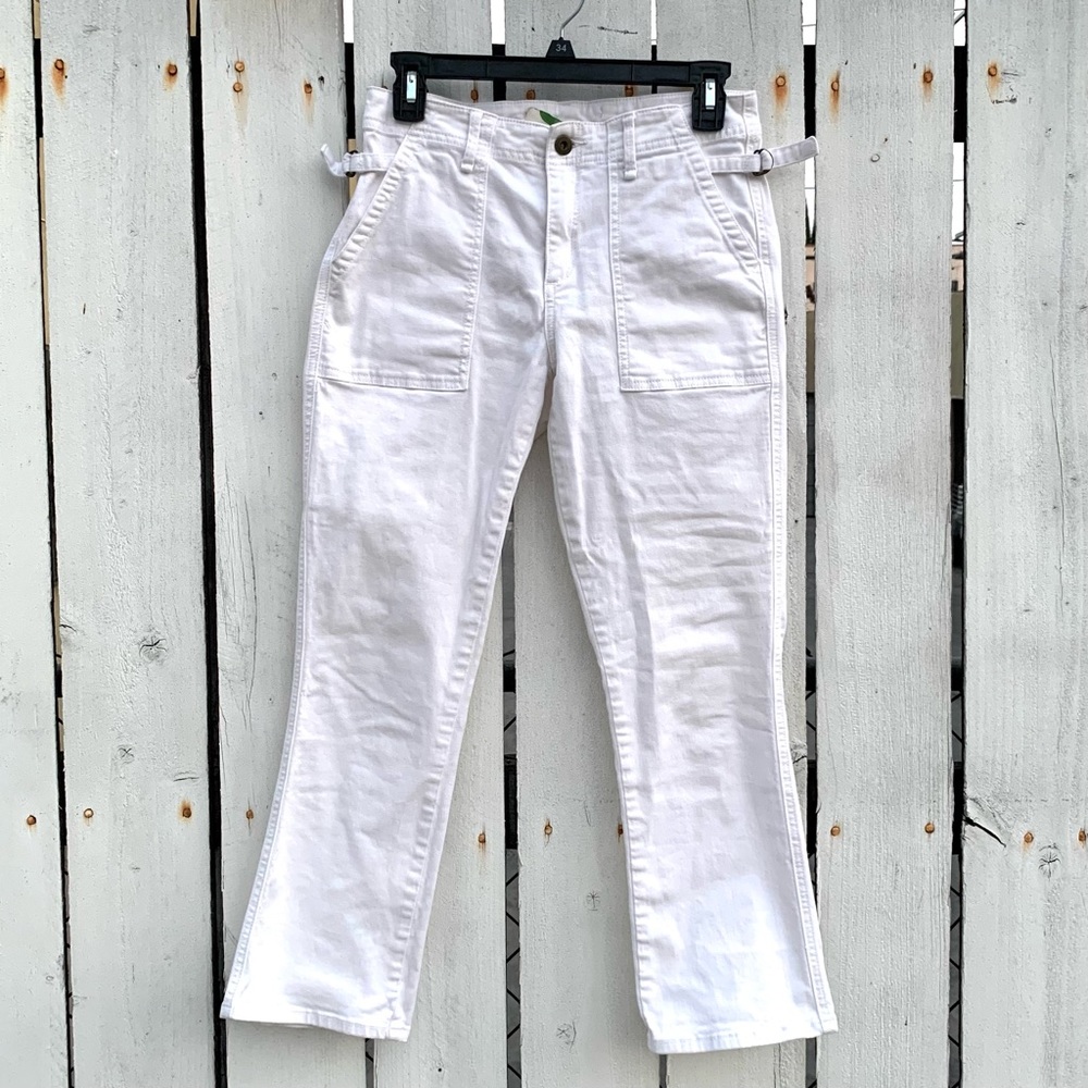 Anthropologie utility kick flare crop pants